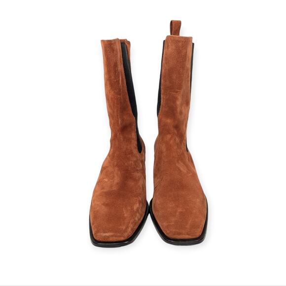 Nexus Calfskin Suede Pros 35mm Chelsea Square Toe Boots Size 10 - Picture 3 of 8